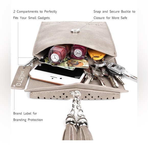 ♥️NEW♥️ Se Osto - Perforated Leather Clutch/Pouch Bag, - Picture 8 of 8